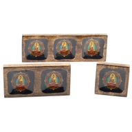 Großes emailliertes Mango-Tablett-Set – Buddha
