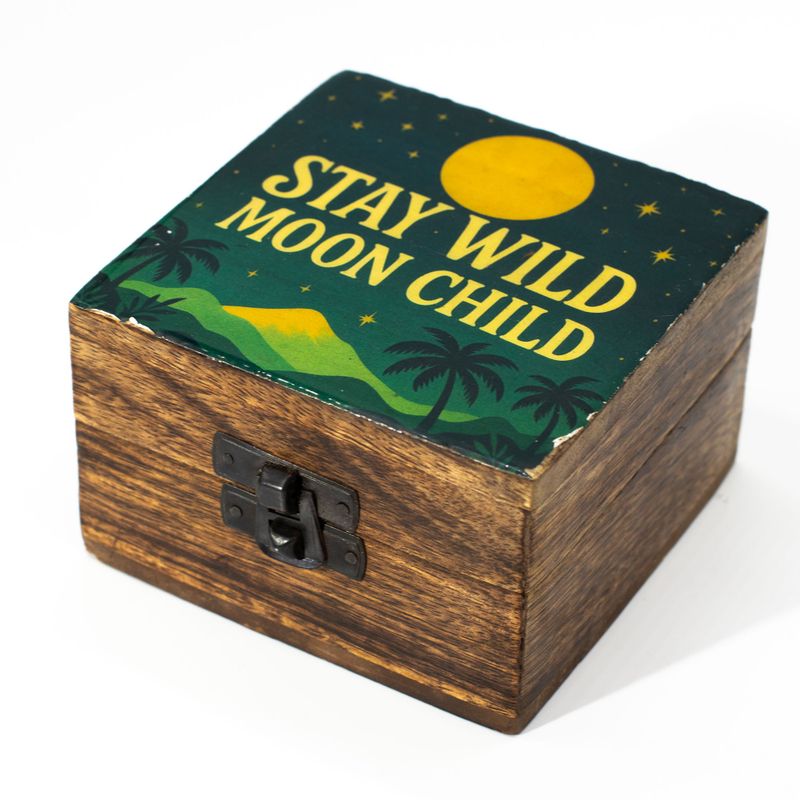 Kleine emaillierte Schachtel – Bleib wild, Mondkind