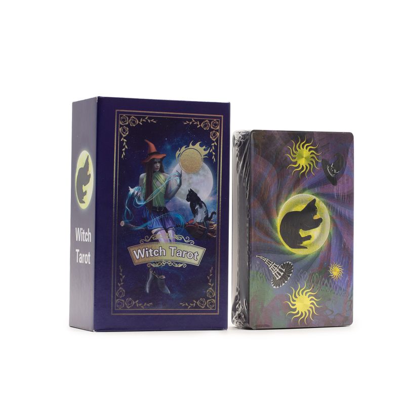 Tarotkarten-Set aus lila Folie – Hexen-Tarot – mit Begleitheft