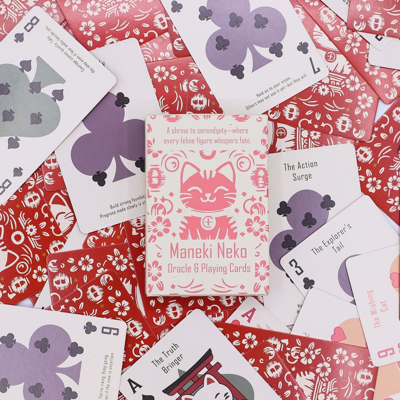 Glückskatzen-Spiel- und Orakelkarten – Maneki Neko Deck
