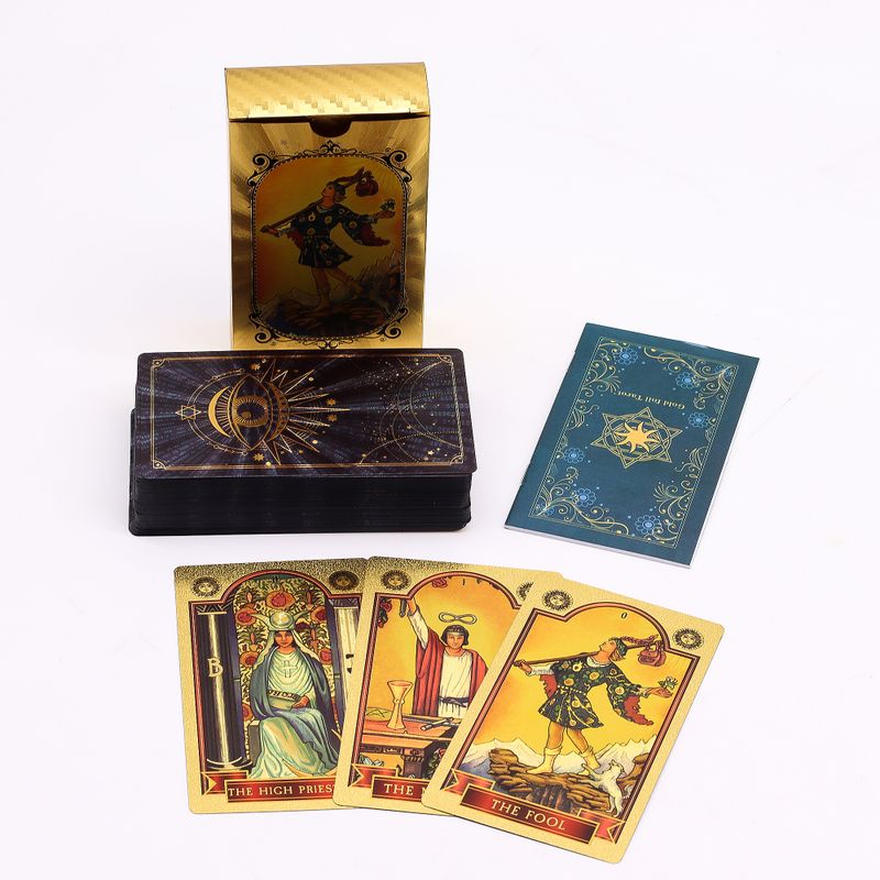 Tarotkartenset mit blauer und goldener Folie – Allsehendes Auge – mit Broschüre