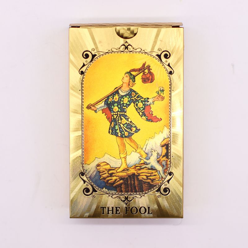 Tarotkartenset mit blauer und goldener Folie – Allsehendes Auge – mit Broschüre