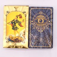 Tarotkartenset mit blauer und goldener Folie – Allsehendes Auge – mit Broschüre
