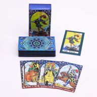 Blaues Folien-Tarotkartenset – Mandala – mit Broschüre