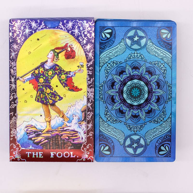 Blaues Folien-Tarotkartenset – Mandala – mit Broschüre