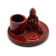 Mehrzweck-Buddha-Räucherteller – Keramik, sanftes Rot