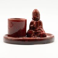 Mehrzweck-Buddha-Räucherteller – Keramik, sanftes Rot
