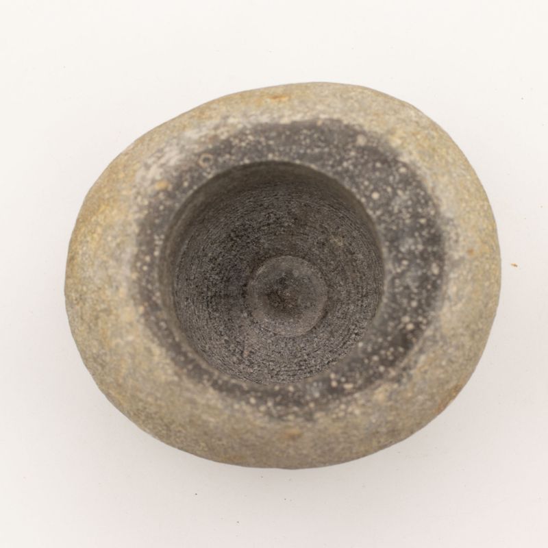 Dekorativer Pistill & Mörser aus natürlichem Flusssteinr-Groß (ca. 15 x 12 cm)