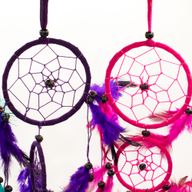 Bali Traumfänger Mittelgroß Türkis/Rosa/Lila