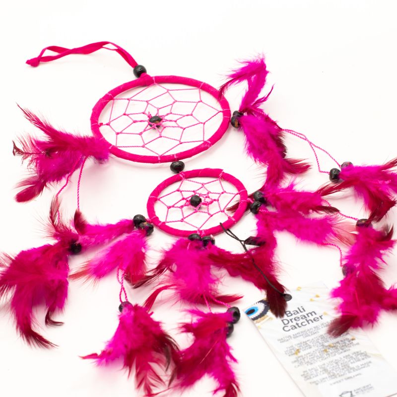 Bali Traumfänger Mittelgroß Türkis/Rosa/Lila