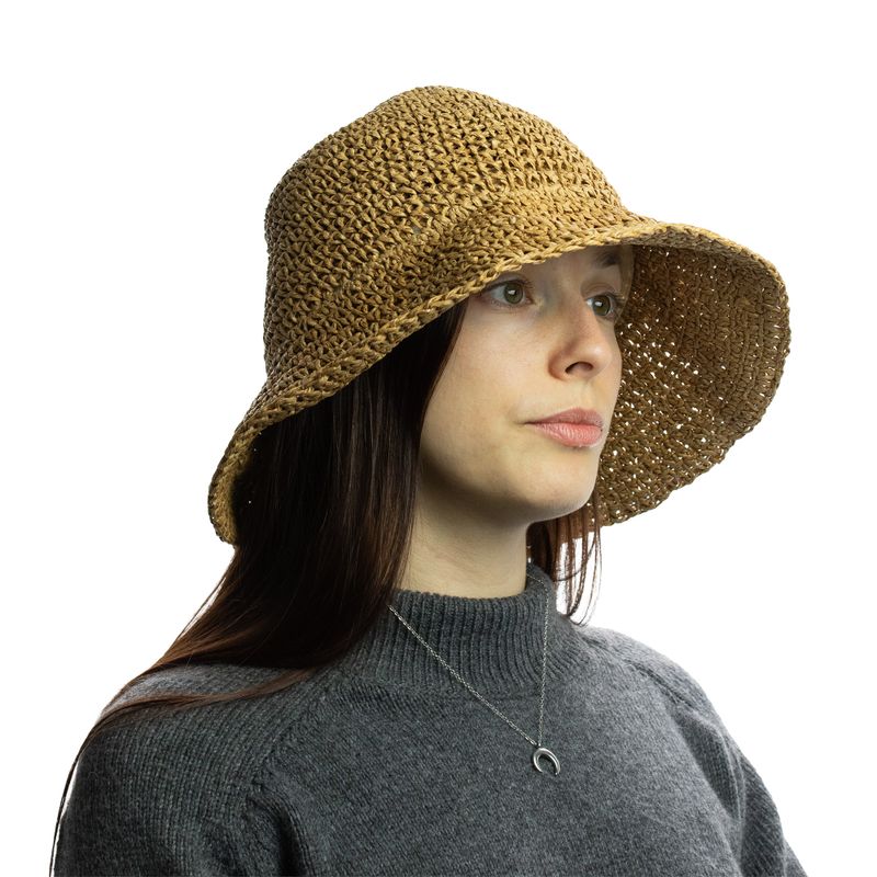 Nomad Sari Floppy Strohhut - Naturkaffee