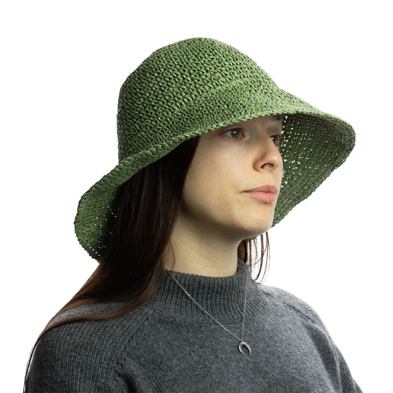 Nomad Sari Floppy Straw Sun Hat - Moosgrün