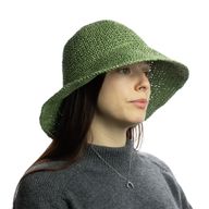 Nomad Sari Floppy Straw Sun Hat - Moosgrün