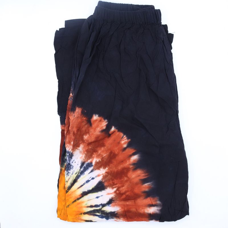 Japanische Loungehose – Medium – Schwarzbraun/Orange