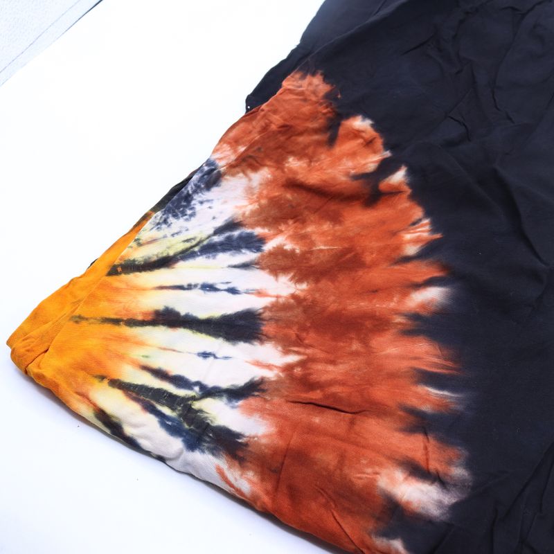 Japanische Loungehose – Medium – Schwarzbraun/Orange