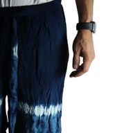 Japanische Loungehose – Größe L – Blau, Türkis/Orange