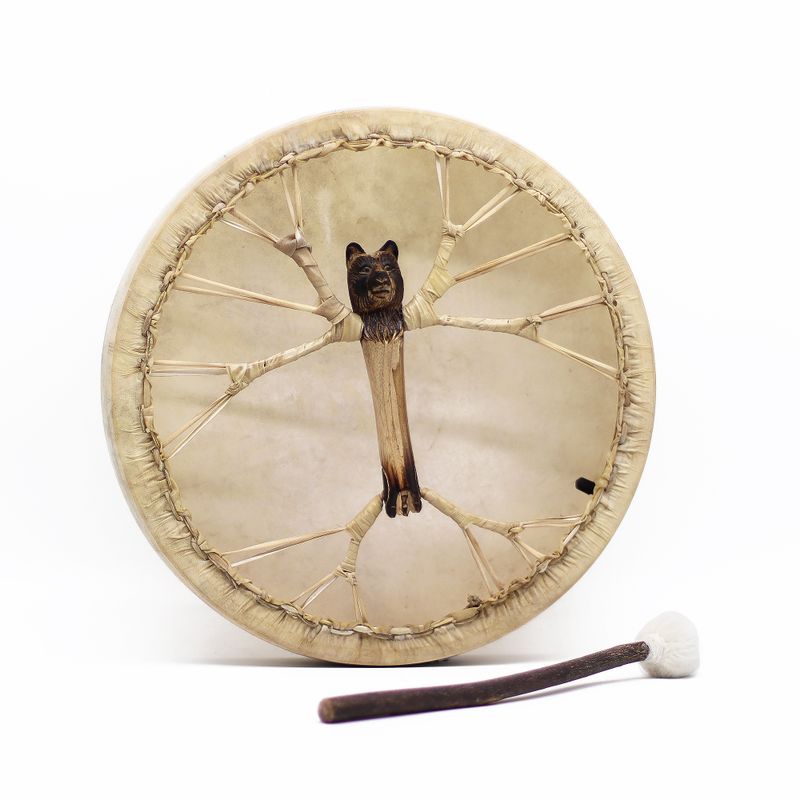 Spirit of the Bear – Schamanentrommel & -stock – stimmbar – 40 cm