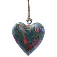 Große Deko-Herzen aus Holz – Vogel- und Blumenmotiv (50 Stück) – im Präsentationsglas