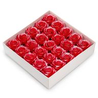 Seifenblume (5-lagig) Nur dekorative Rose – mit Seidenbesatz – Mattiertes Rubinrot