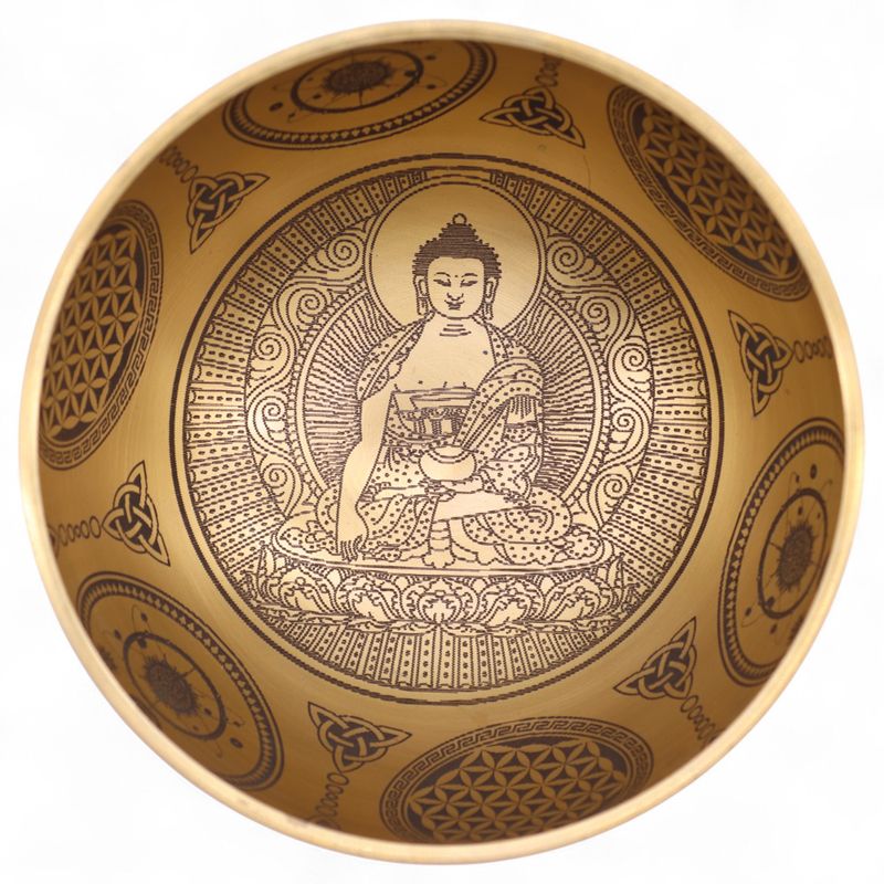 Geätzte Buddha-Figuren aus reinem Messing – 4er-Set – ca. 3,85 kg