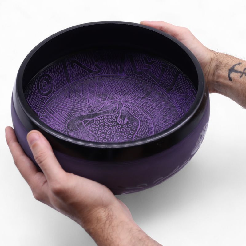 Extra laute - Pilzförmige Klangschale - 23 x 10,5 cm, 1,3 kg - Purple Haze