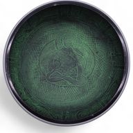 Extra laute Pilz-Klangschale – 23 x 10,5 cm, 1,3 kg – Moosgrün