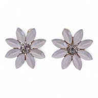 Perle - Vintage Glas - Blumen - Ohrringe