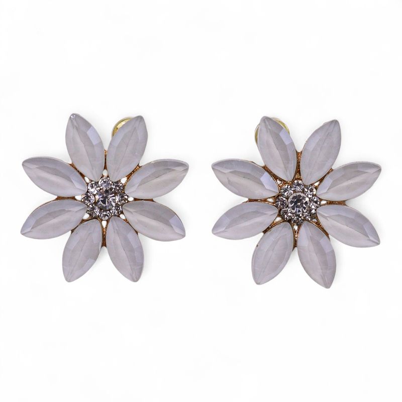Perle - Vintage Glas - Blumen - Ohrringe
