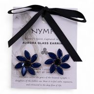 Königsblau - Vintage Glas - Blumen - Ohrringe