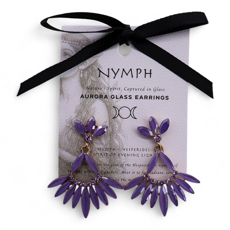 Lavendel - Vintage Glas - Lange Tropfen - Ohrringe