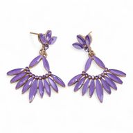 Lavendel - Vintage Glas - Lange Tropfen - Ohrringe