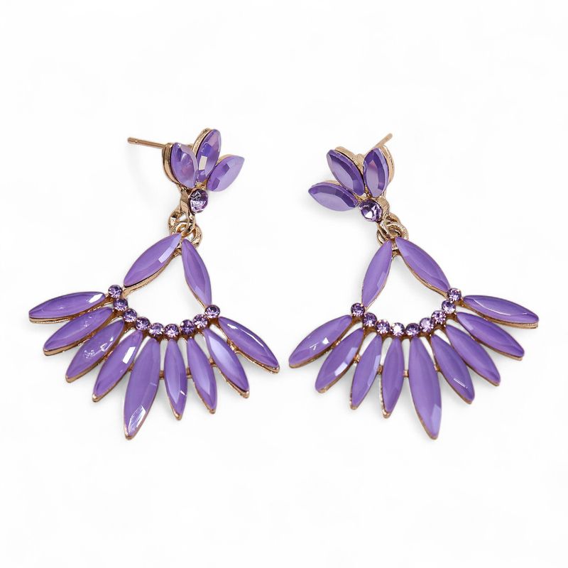 Lavendel - Vintage Glas - Lange Tropfen - Ohrringe