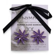 Lavendel - Vintage Glas - Blumen - Ohrringe