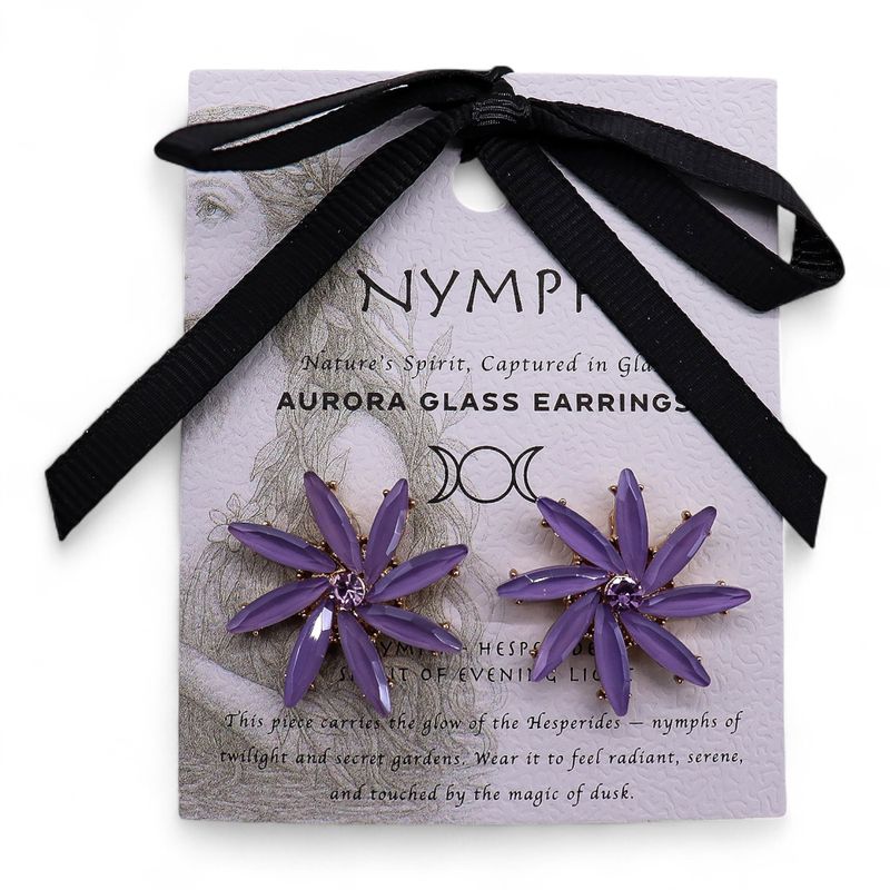 Lavendel - Vintage Glas - Blumen - Ohrringe