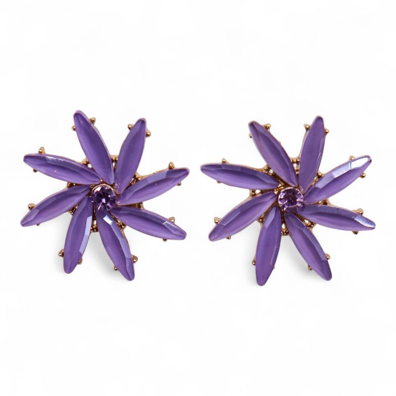 Lavendel - Vintage Glas - Blumen - Ohrringe