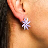 Lavendel - Vintage Glas - Blumen - Ohrringe