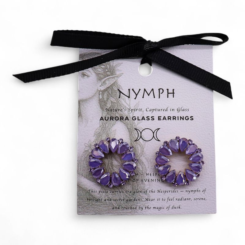Lavendel - Vintage Glas - Loop - Ohrringe