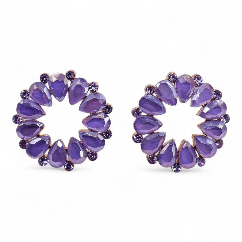 Lavendel - Vintage Glas - Loop - Ohrringe