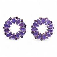 Lavendel - Vintage Glas - Loop - Ohrringe