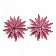 Rosenquarz - Vintage Glas - Blumen - Ohrringe