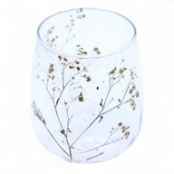 Natürliches florales Glas - Vase/Kerzenhalter - Gänseblümchen - (12x11cm)