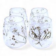 Natürliches florales Glas - Vase/Kerzenhalter - Gänseblümchen - (12x11cm)