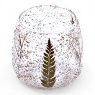 Natürliches florales Glas - Gerader Kerzenhalter - Pino - (10x9cm)