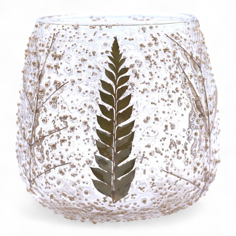 Natürliches florales Glas - Gerader Kerzenhalter - Pino - (10x9cm)