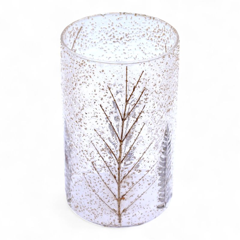 Natürliches florales Glas - Hohe Vase/Kerzenhalter - Pino - (19x11cm)