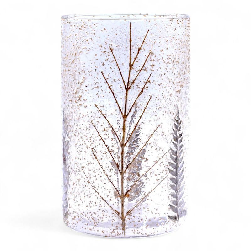 Natürliches florales Glas - Hohe Vase/Kerzenhalter - Pino - (19x11cm)