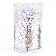 Natürliches florales Glas - Hohe Vase/Kerzenhalter - Pino - (19x11cm)