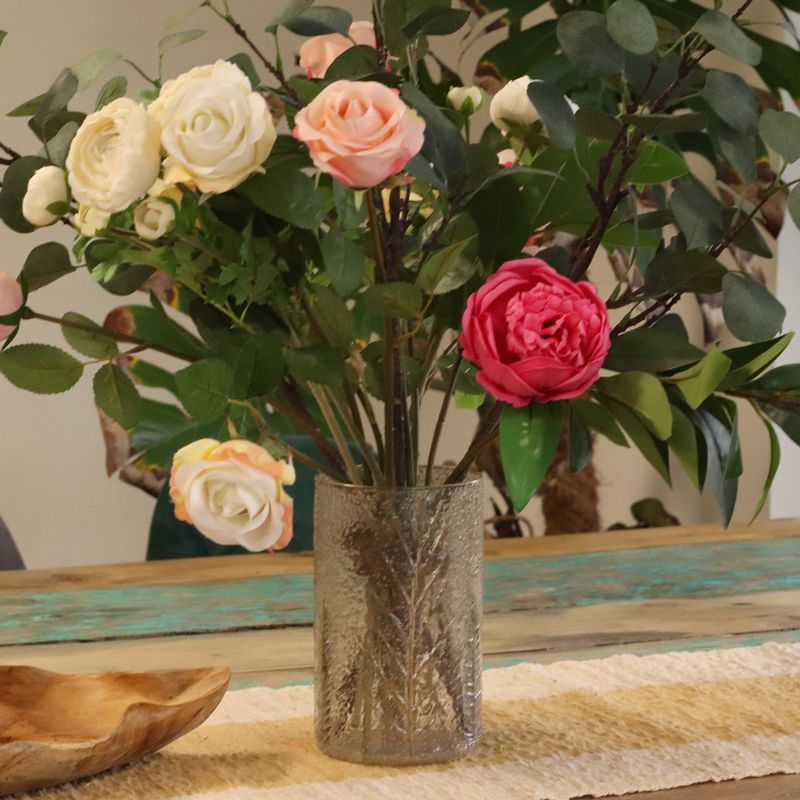 Natürliches florales Glas - Hohe Vase/Kerzenhalter - Pino - (19x11cm)