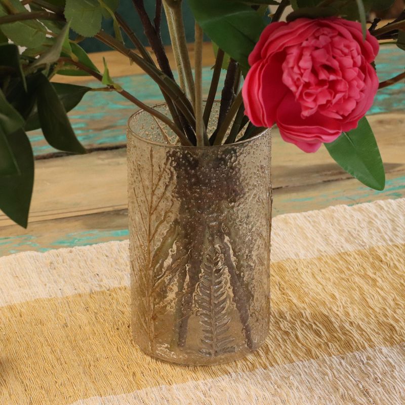 Natürliches florales Glas - Hohe Vase/Kerzenhalter - Pino - (19x11cm)
