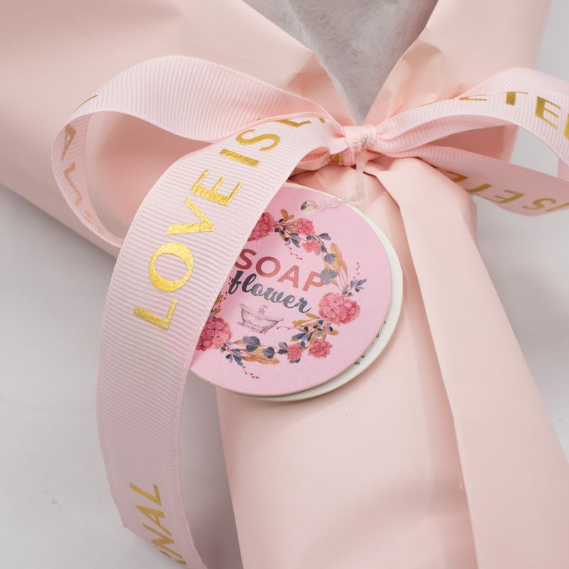 Großer Strauß rosa Rosen – Liebe ist ewig – Geschenkkarte